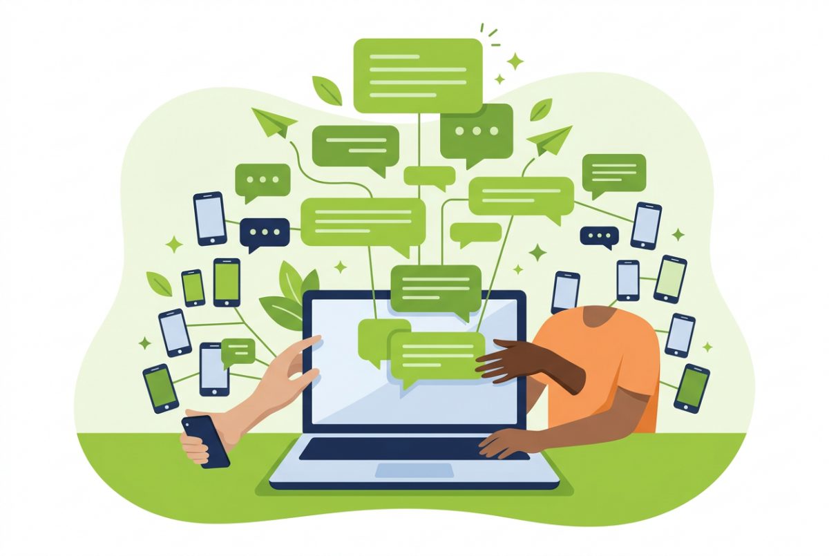 Une application diffuse des messages vers une multitude de mobiles