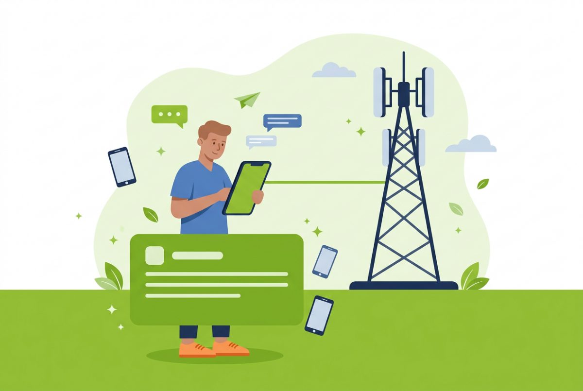 Un message relie directement un mobile à l'antenne de l'opérateur, sans intermédiaire