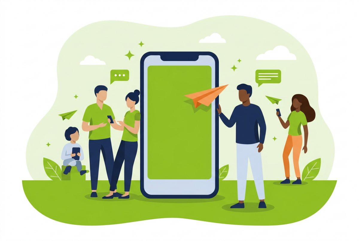 Un smartphone avec un unique bouton d'envoi, pour une utilisation immédiate