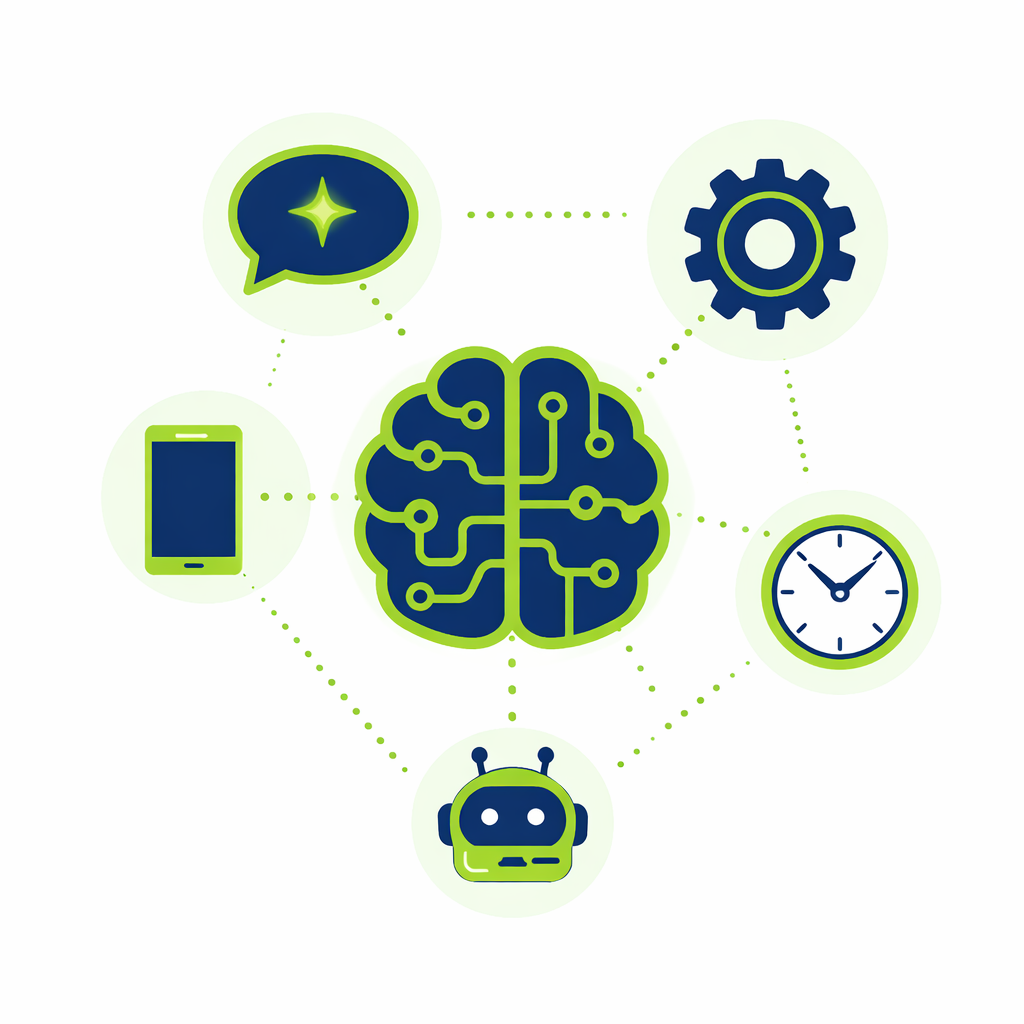 Écosystème d'outils IA SMS Vert Pro : agent IA, API, intégration et programmation d'envoi